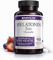 Vista 1 de Tabletas de melatonina de 3 mg de disolución rápida, apoyo natural para dormir, masticables de máxima resistencia, sabor a bayas, 90 unidades, sin