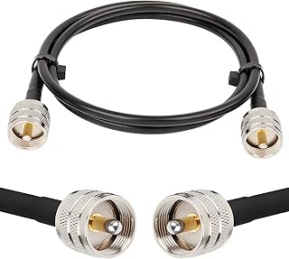 XRDS-RF PL-259 UHF CB Coax Cable 3ft, 50 ohm RG58 PL-259 UHF Male to SO-239 Male Connector Low Loss Coaxial Cable for HAM & CB Radio, Antenna Analyzer, Dummy Load, AIS Antenna, SWR Meter