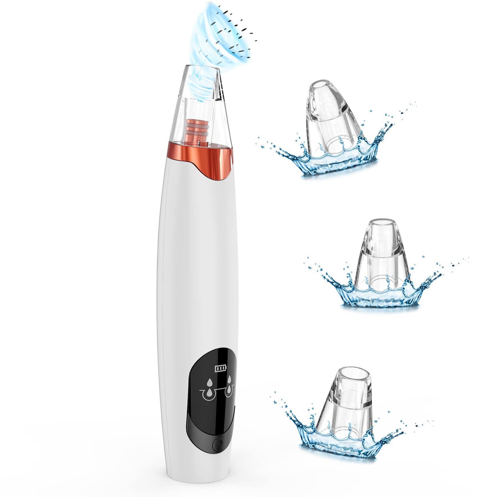 Arabest Blackhead Remover Pore Vacuum Cleaner, USB Rechargeable Electric Facial Pore Cleaner, LCD Display Acne Comedone Extractor Tools with 3 Different Suction Heads, Pimple Removal Kit for All Skin