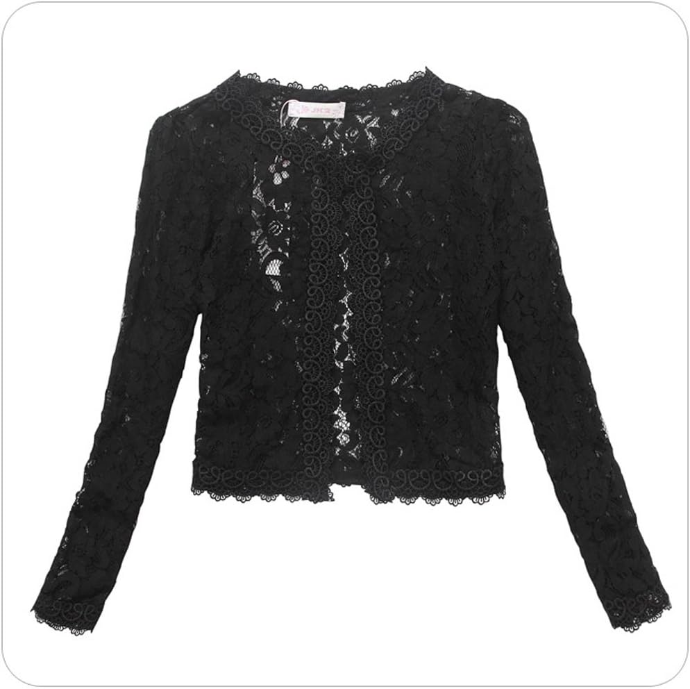 Modekini Women's Embroidery Hem Lace Long sleeves Jacket