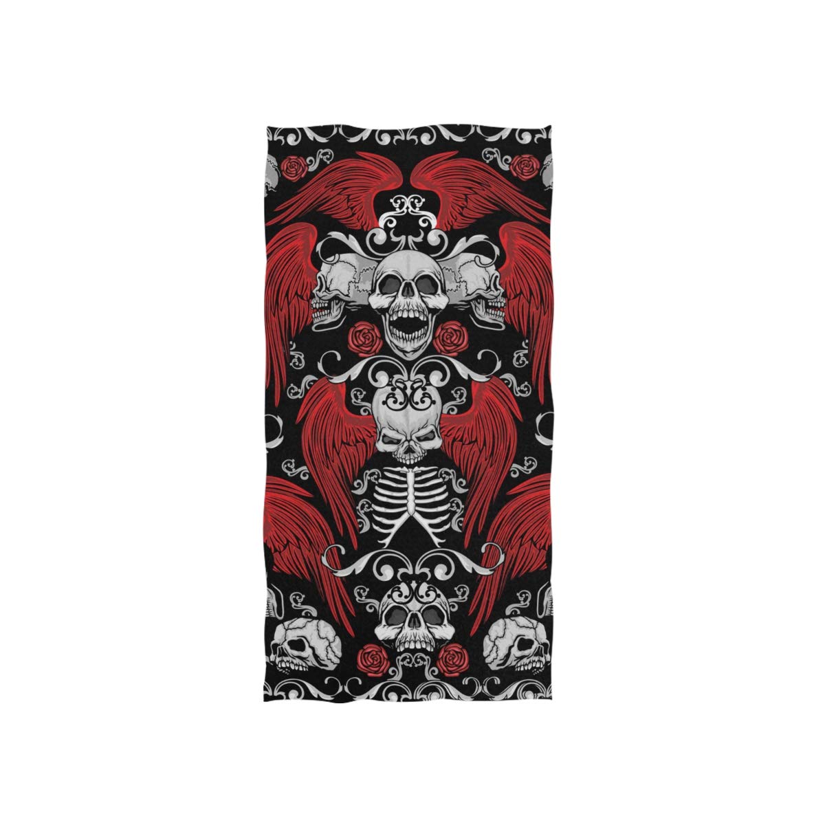 linomo Hand Towel Halloween Sugar Skull Towel Cotton Face Towel Dish Towel for Kids Girls Boys Adult