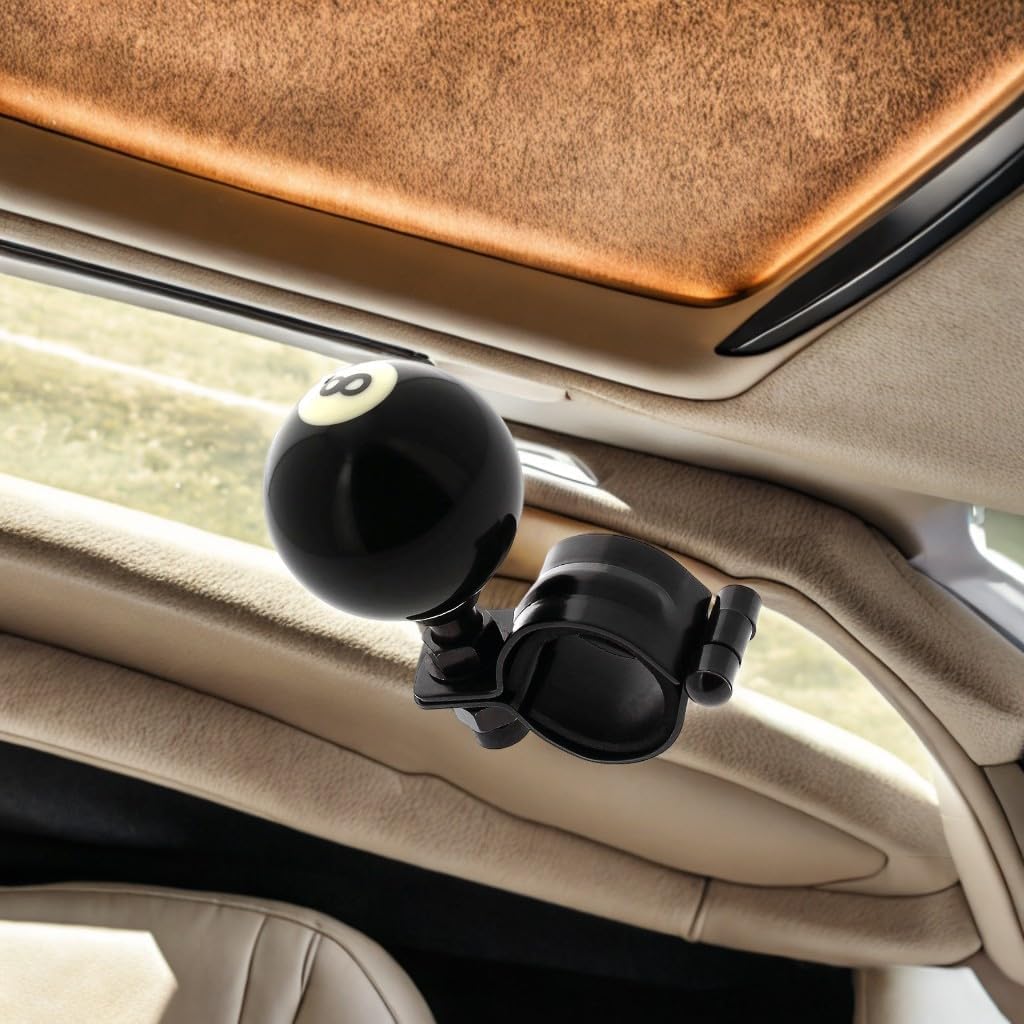 APROFAMILY Black Magic 8-Ball Magic 8-Ball Steering Wheel Knob Spinner Suicides Knob for 360 Degrees Rotation Steering Wheel Power Handle Stick Car Truck Tractor