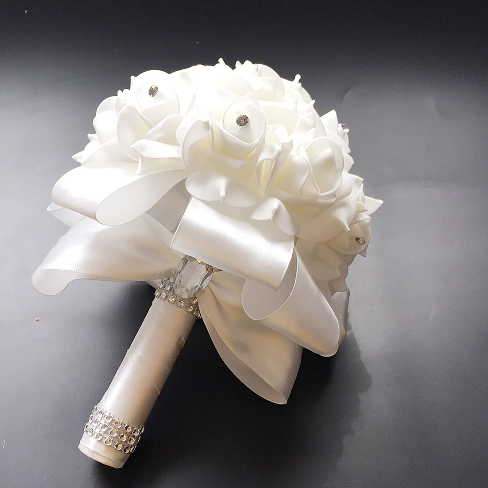 XDLEDMKIZ Bridal Bouquet, Artificial Flowers Silk Roses Wedding Bouquet, Foam Simulation Bouquet For Party Festival Flower Home Garden Decoration- Interesting
