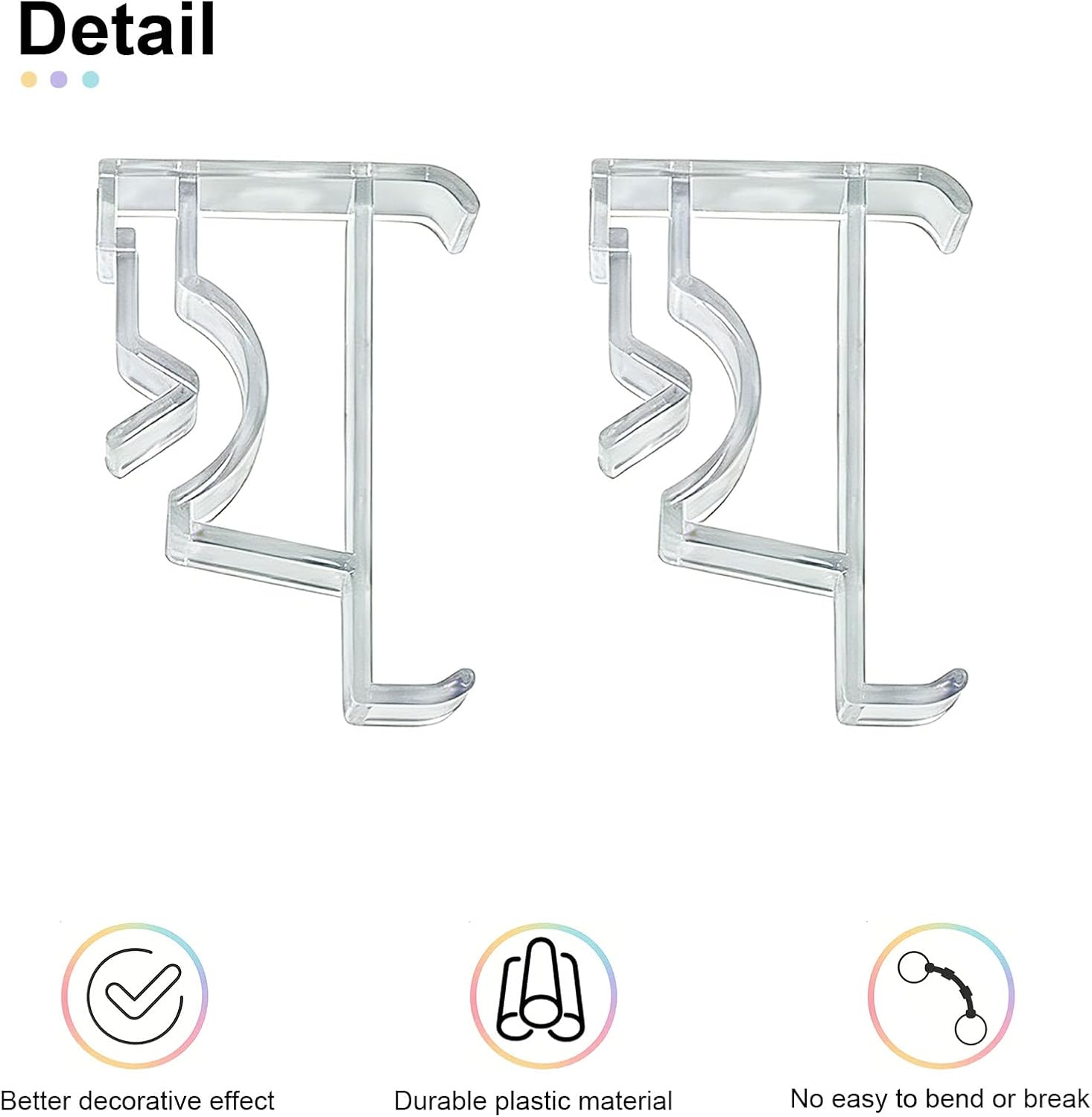12 Pack Valance Clips 2 Inch Plastic Clear Blind Clips for Blind Valance