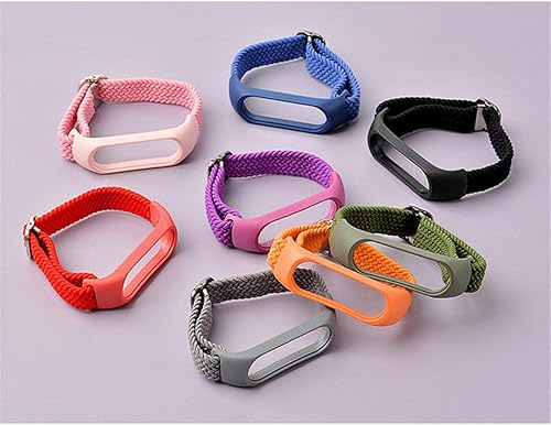 Miniatura 6 de Apbands Correa trenzada Solo Loop para Xiaomi Mi Band 7, 6, 5, 4 - Correa de repuesto deportiva elástica de nailon ajustable - 1.2 in Negro