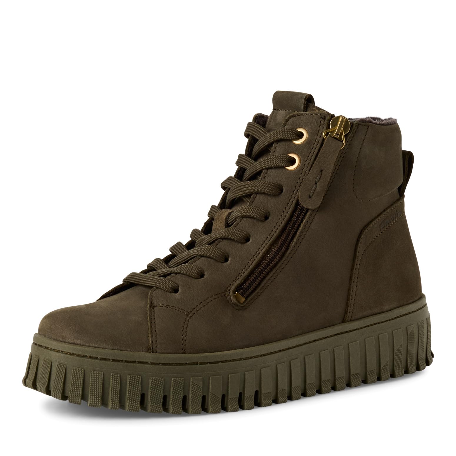 Tamaris Women's Damen Lace Boot Flat 1-25206-43 Ankle, Olive, 4 UK