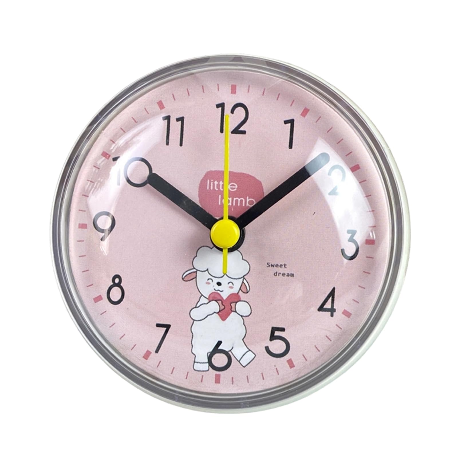 Modern Wall Clock Anti Fog Design High Precisions Accurate Movement Battery Operated for Bathroom Bedroom Classroom Small Suction Cup Clock