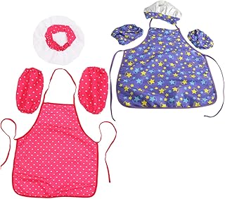 ORFOFE Juego De Chef para Niños 2 Disfraz De Chef Gorro y Delantal Protector Ideal para Cosplay y Manualidades