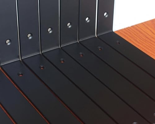 Miniatura 150 de Paquete de 12 soportes de hierro en L, negro, 11 pulgadas de largo x 6 pulgadas de alto x 1.5 pulgadas de ancho, 13/64 pulgadas de grosor