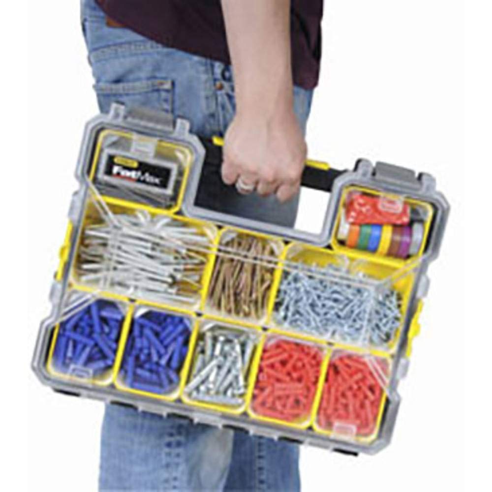 Stanley 1-97-519 Fatmax Shallow Pro Pudełko do Przechowywania, Tworzywo Sztuczne, Żółta/Czarna, 44.6 x 7.4 x 35.7 cm