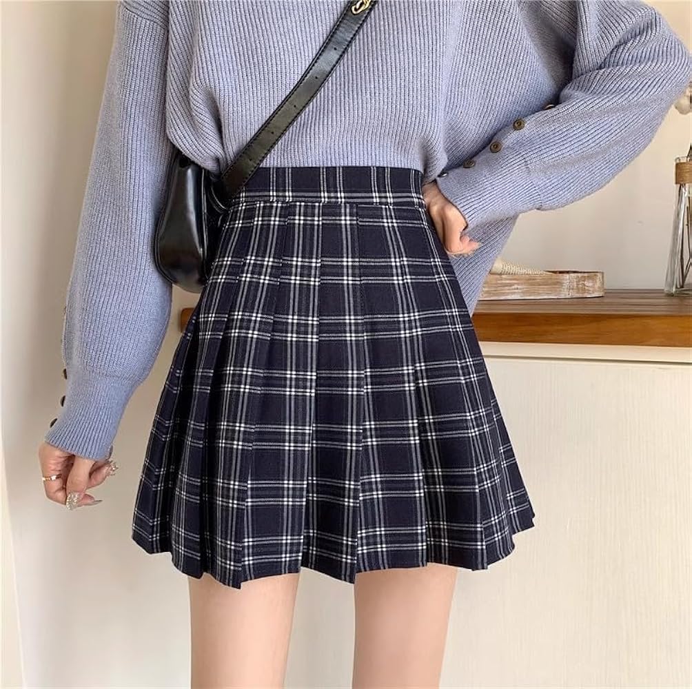 Amazon.com: Women's High Waist Plaid Mini Skirt Y2K Pleated