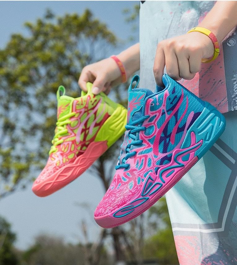 Unisex High Top Basketball Shoes with Mesh Breathable Non Slip Fashionable Outdoor Sports Leisure Shoes3