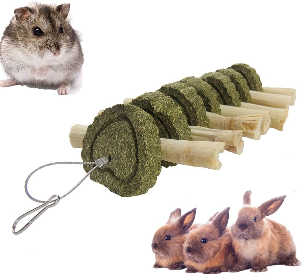 Muyyika ハムスター 歯磨き うさぎ チンチラ 嚙む おもちゃ リス モルモット ウサギ テンジクネズミ 小動物 ストレス 運動不足 解消 吊り下げ 齧り対策 天然のリンゴの小枝 牧草塊と甘い竹 高価値