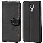 Verco Wallet Case for Samsung Galaxy S4 Mini Book Cover with Magnetic Closure compatible with Galaxy S4 Mini Flip Case with Card Slots Faux Leather - Black