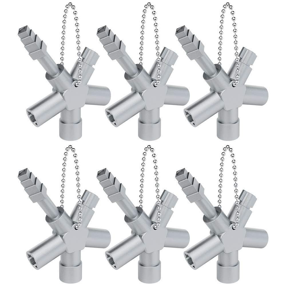 Chiave Multifunzione 4 In 1 - Per Armadi, Finestre E Sistemi Di Chiusura, Con Catena E Bit Reversibile - Foto 4