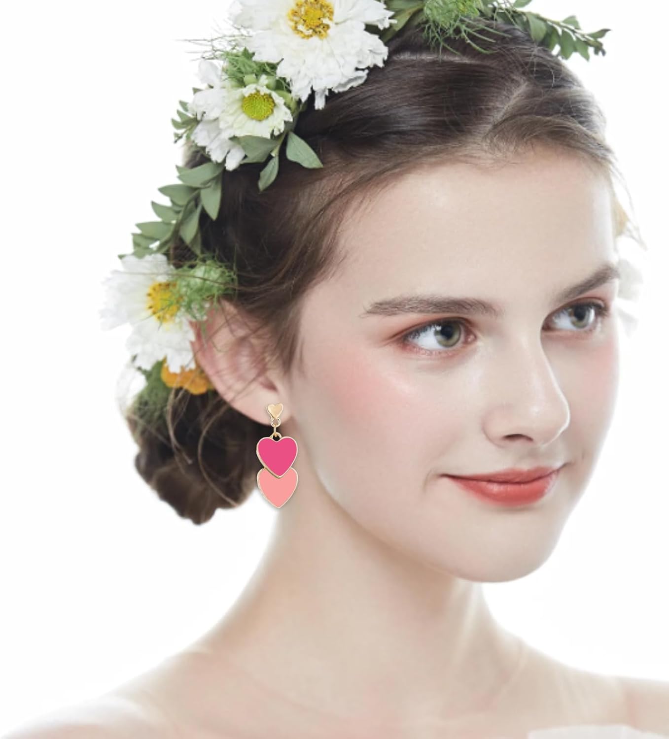 Heart Earring S925 Sterling Silver Dangle Double Love Heart Drop Earrings for Women Girls Mother's Day Birthday Gift - Image 4