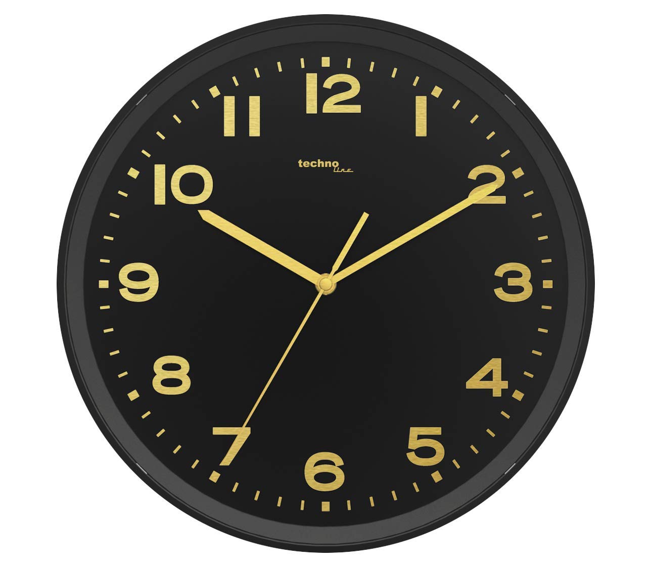 Buy Technoline WT8500 Analogue Radio Controlled Wall Clock Gold/Black