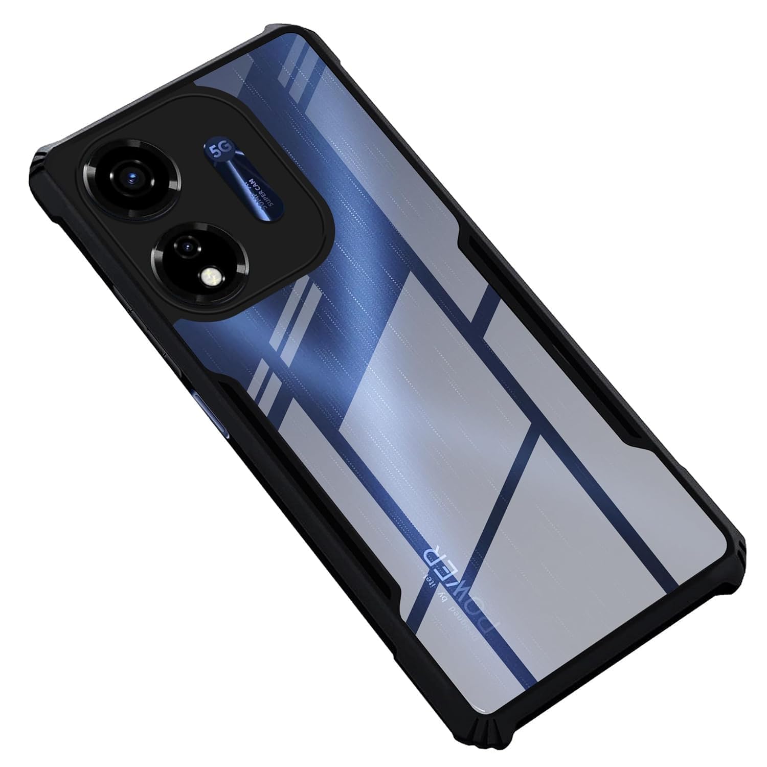 SHINESTAR Itel P55 5G Back Cover Case | Ultra Thin 360 Degree Protection Crystal Clear Tranparent Bumper Back Cover Case for Itel P55 5G - Black (B0CY3JZYHY) Amazon Price History, Amazon Price Tracker