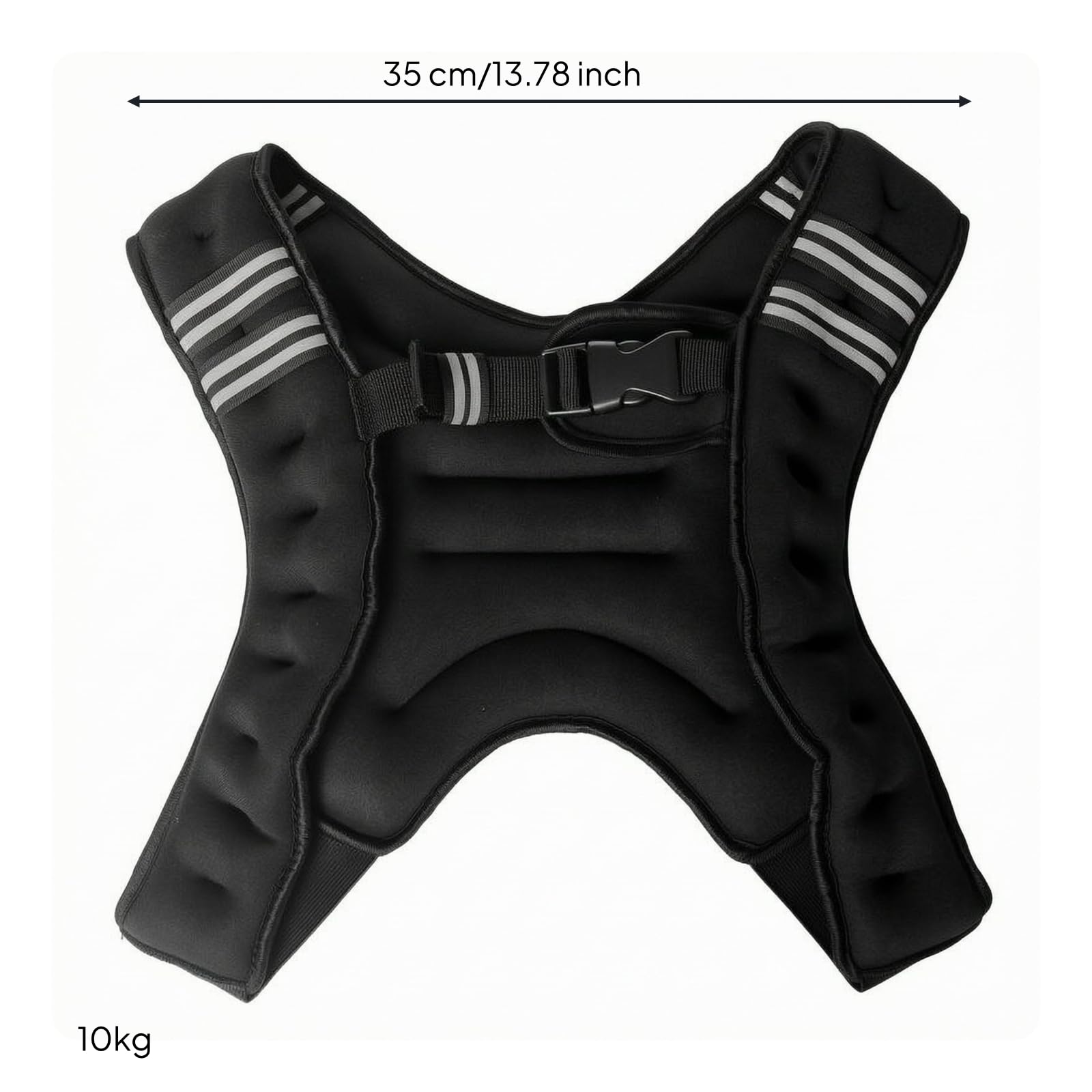 Gilet Zavorrato per Allenamento Corsa Fitness Resistenza Vestibilità Aderente Spalline Larghe Imbottite Struttura Elastica Nylon E Spandex con Fibbia