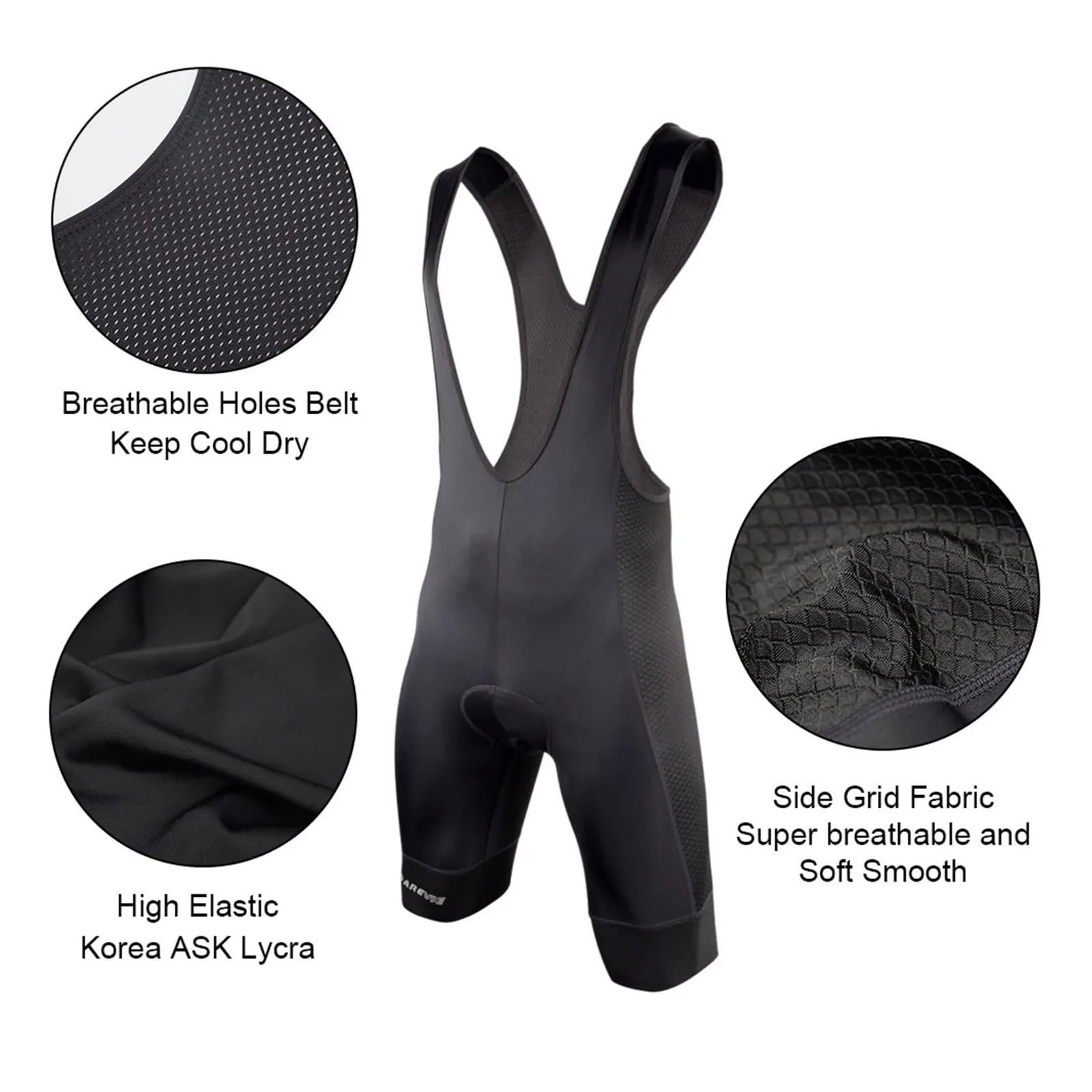 Pantaloncini Ciclismo Pantaloncini da Ciclismo con Bretelle 3D Gel Pad Ride Uomo, Pantaloncini Downhill PRO Team, Traspiranti Grip sulle Gambe(M)