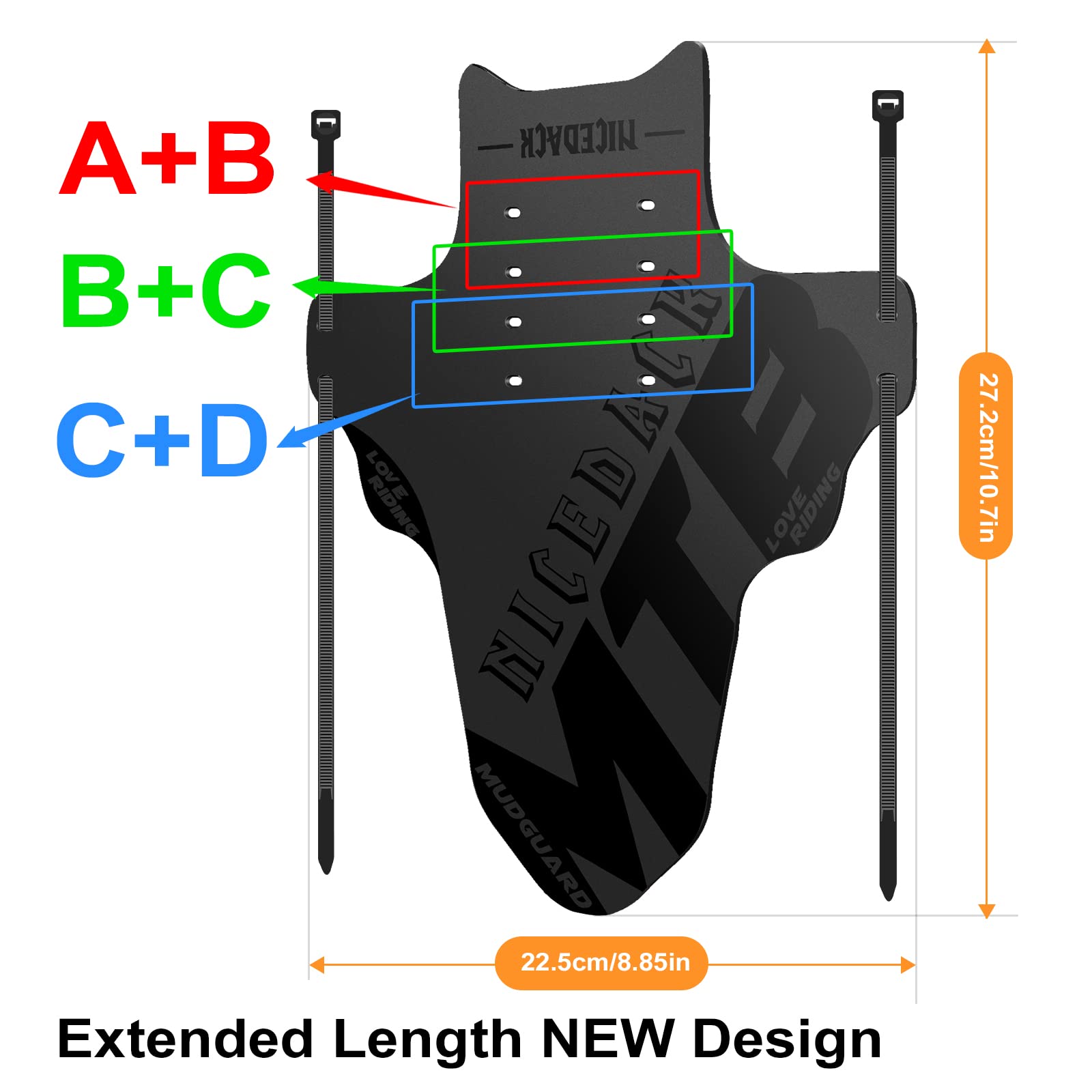 Parafanghi per Mountain Bike, 2 Pezzi, Mudguard Fit 20" - 29 Pollici MTB parafango Anteriore e Posteriore Compatibile con parafanghi per Bicicletta