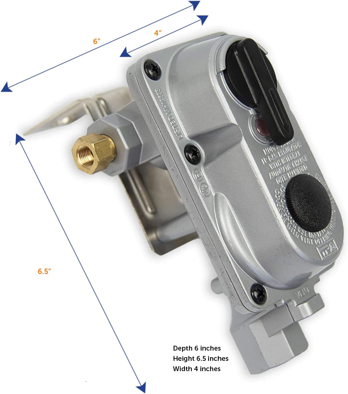 Flame King KT18ACR-2SS 2-Stage Auto Changeover LP Propane Gas Regulator with Two 18-inch Steel Braided Pigtail Hoses for RVs, Vans, Trailers