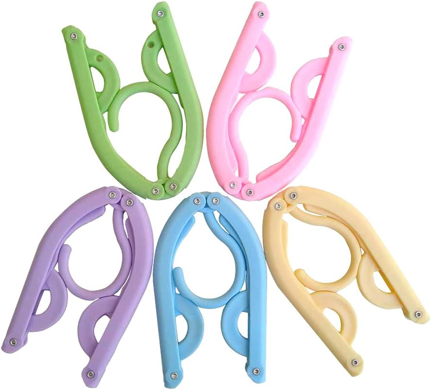 12PCS Folding Travel Hangers – 3 Section Design, Collapsing Clothing Hangers, Space Saving and Lightweight for Easy Carrying and Storing – Strong Plastic and Aluminum Alloy Rivets (Pack of 12)