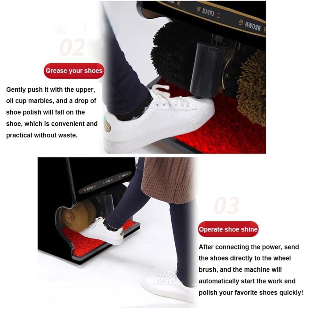 Picador De Zapatos Totalmente Automático, Máquina para Cepillos para Zapatos Eléctricos para El Hogar, Máquina Automática De Acero Inoxidable del Hotel para Limpieza/Pulido De Botas,Gris