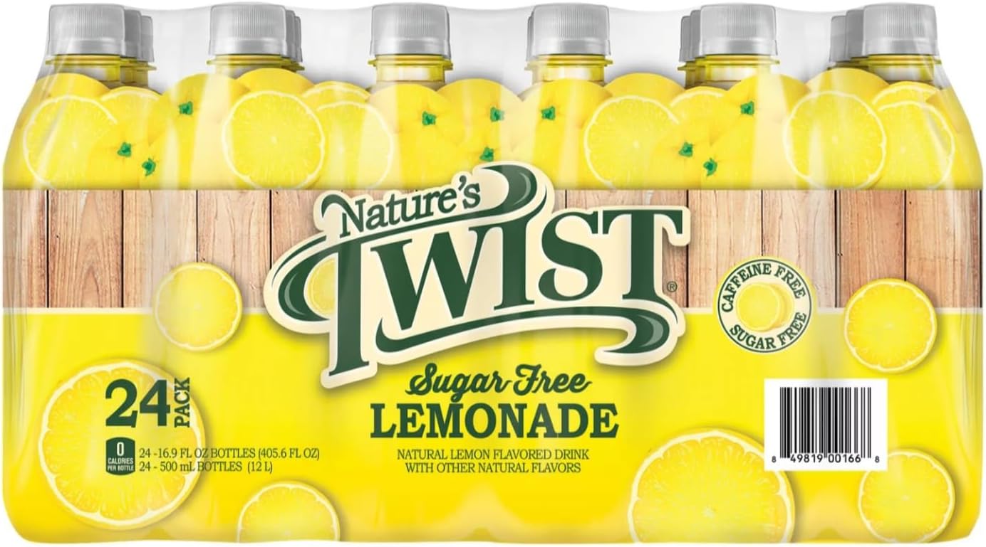 Nature's Twist Sugar Free Lemonade 24 pack, 405.6 Fl Oz (Pack of 24)