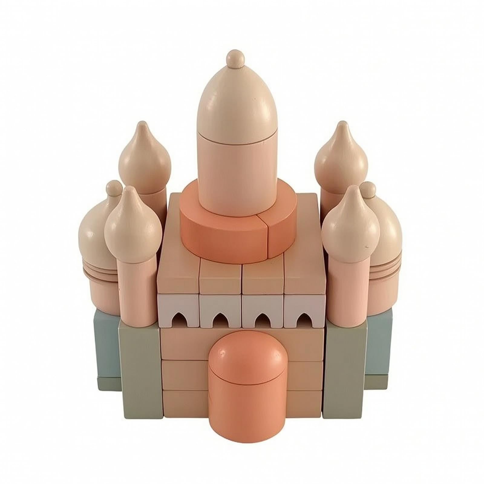 Gioco di Costruzioni con Torrioni Ti Costruzioni in Legno con Elementi Archittonici Educativo Gioclo per Costruzione da