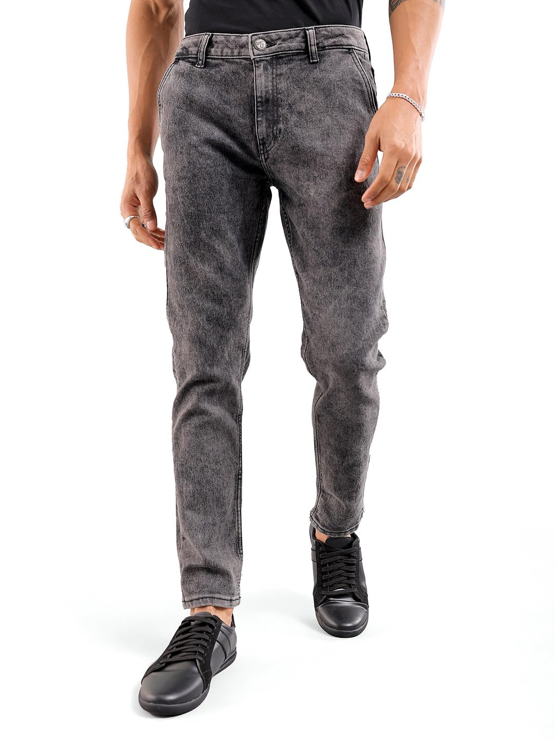 the indian garage co Men Slim Fit Solid Mid-Rise Stretchable Jeans-picture-37