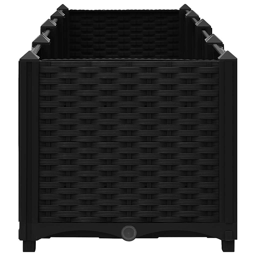 vidaXL Lit Surélevé Jardinière Bac à Fleurs Pot de Plantes Lit de Plantation Jardin Balcon Terrasse Extérieur 160x40x38 cm Polypropylène