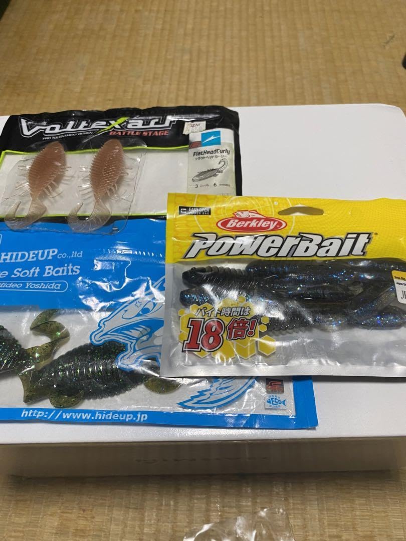 バス釣りワーム、ハイドアップ、イマカツ、コイケ13mm17mmクジャラまとめ7点 バス釣りワーム、ハイドアップ、イマカツ、コイケ13mm17mm