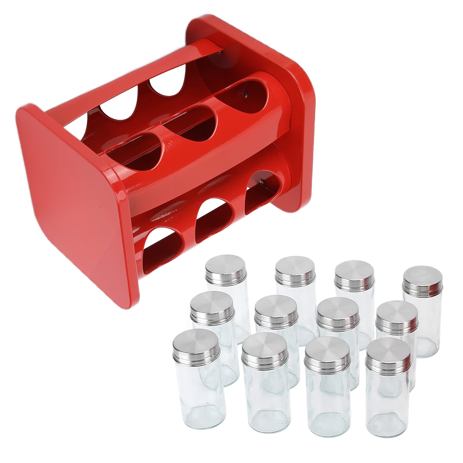 Portaspezie Portaspezie Rotante in Acciaio Inossidabile per Barattoli di Spezie per Controsoffitto (J12336RED[12] rosso)