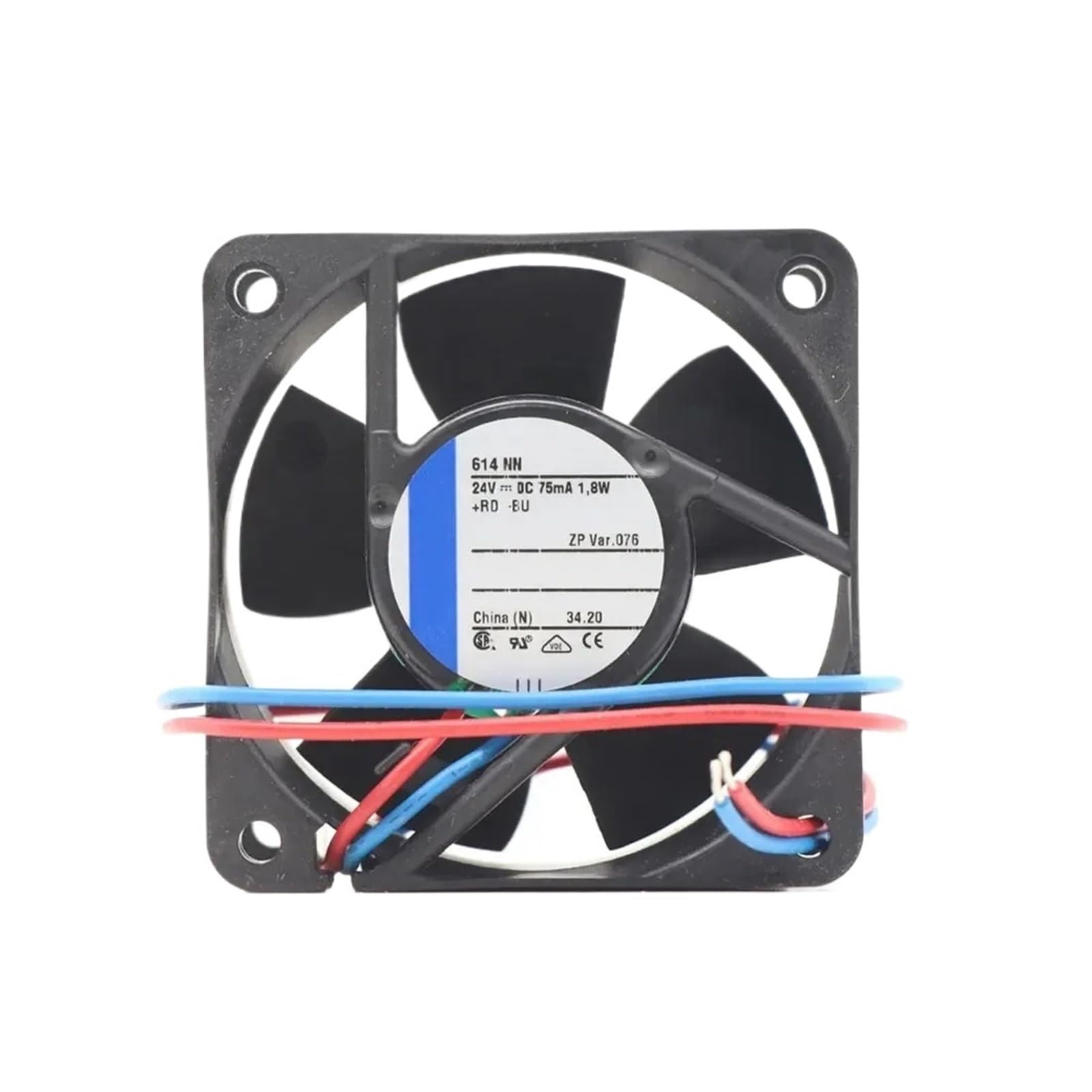 BRODEFUP Chassis Cooling Fan 24VDC 75mA 1.8W 60x60x25MM 40m3/h 614NN radiator Axial flow