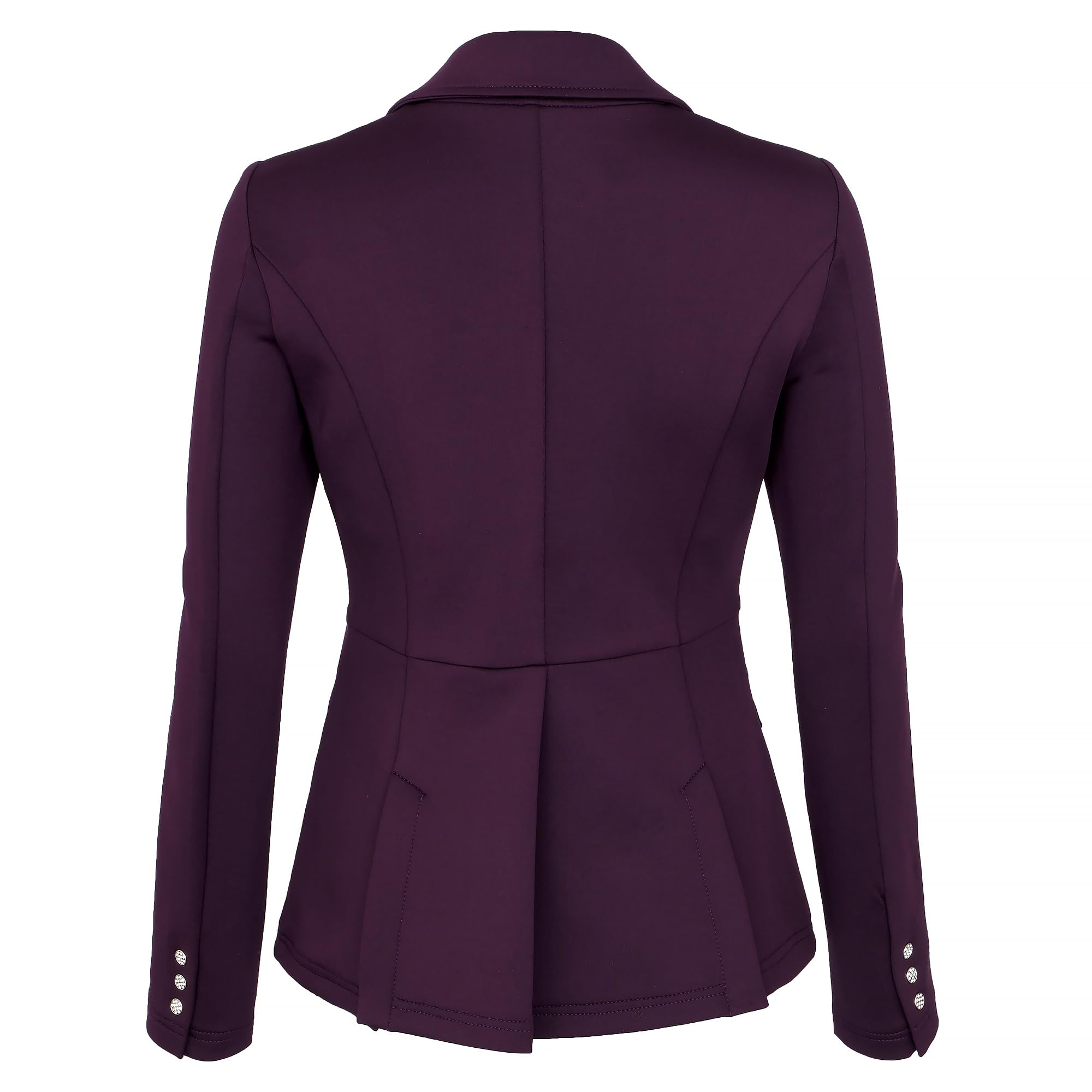 Dressurfrack - Chaqueta elástica para mujer con botones brillantes de oro rosa, material elástico