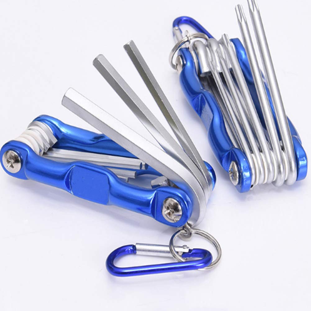 Set di Tasti di Sicurezza da 8 in 1 in 1 Set di Tasti di Sicurezza Torx e 8 in 1 Set di Chiavi Allen Key, Set di Tasti esagonali Pieghevole, Costruzione in Acciaio CR V Resistente alla corrosione