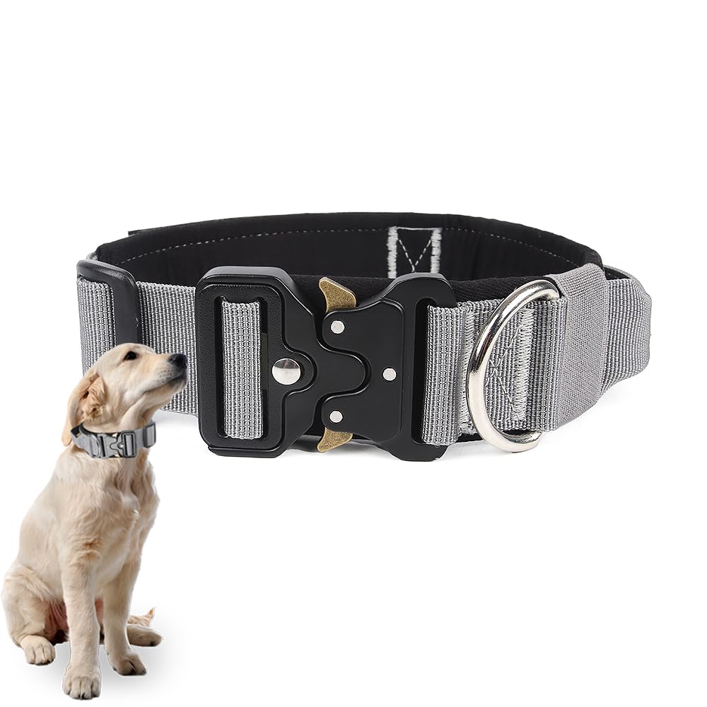 Outdoor Adventure Tactical Dog Collar, Police Use Heavy-Duty Nylon with Stainless Steel Buckle