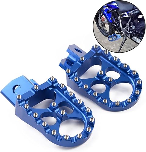 Miniatura 6 de Motor-mh - Reposapiés ancho CNC para motocicleta Yamaha PW50 1981-2019, PW80 1983-2017, TTR90 2000-2003, TW200 1987-2020, azul