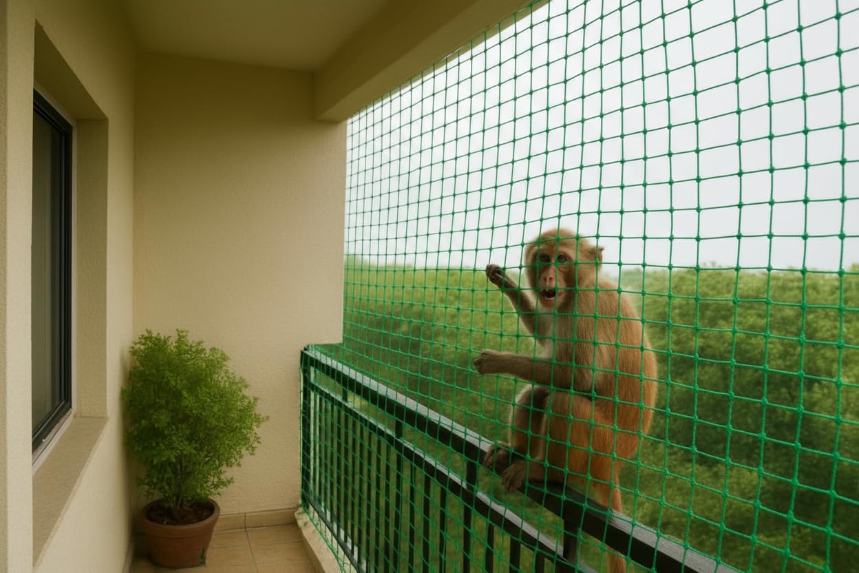 Monkey NET (2.5mm Nylon, 6x6 FT) Monkey Safety Net – 2.5mm Thick, 45 Ply, 45mm Mesh | Heavy-Duty Nylon Protection Net-image-45