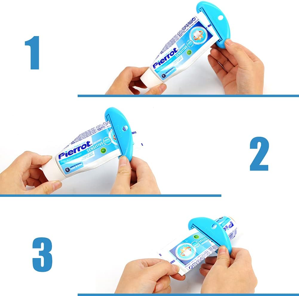 LoveInUsa Toothpaste Tube Squeezer Dispenser ，4 Pieces 4 Colors Hanging Toothpaste Clips Holder : Home & Kitchen