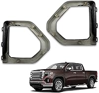 Vista 5 de 1 par de cubierta de bisel de luz antiniebla delantera, repuesto exterior compatible con GMC Sierra 1500 de 4 puertas 2019-2021 Denali SLT AT4 Marco