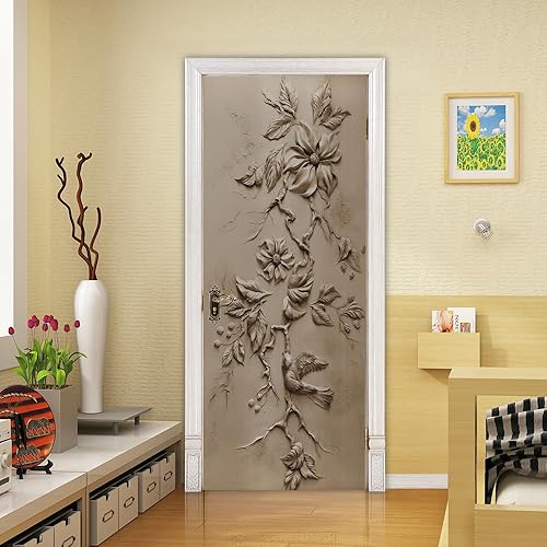 Miniatura 61 de Adhesivos 3D para puerta, murales para despegar y pegar, puerta de madera, papel tapiz autoadhesivo, extraíble, PVC, impermeable, póster