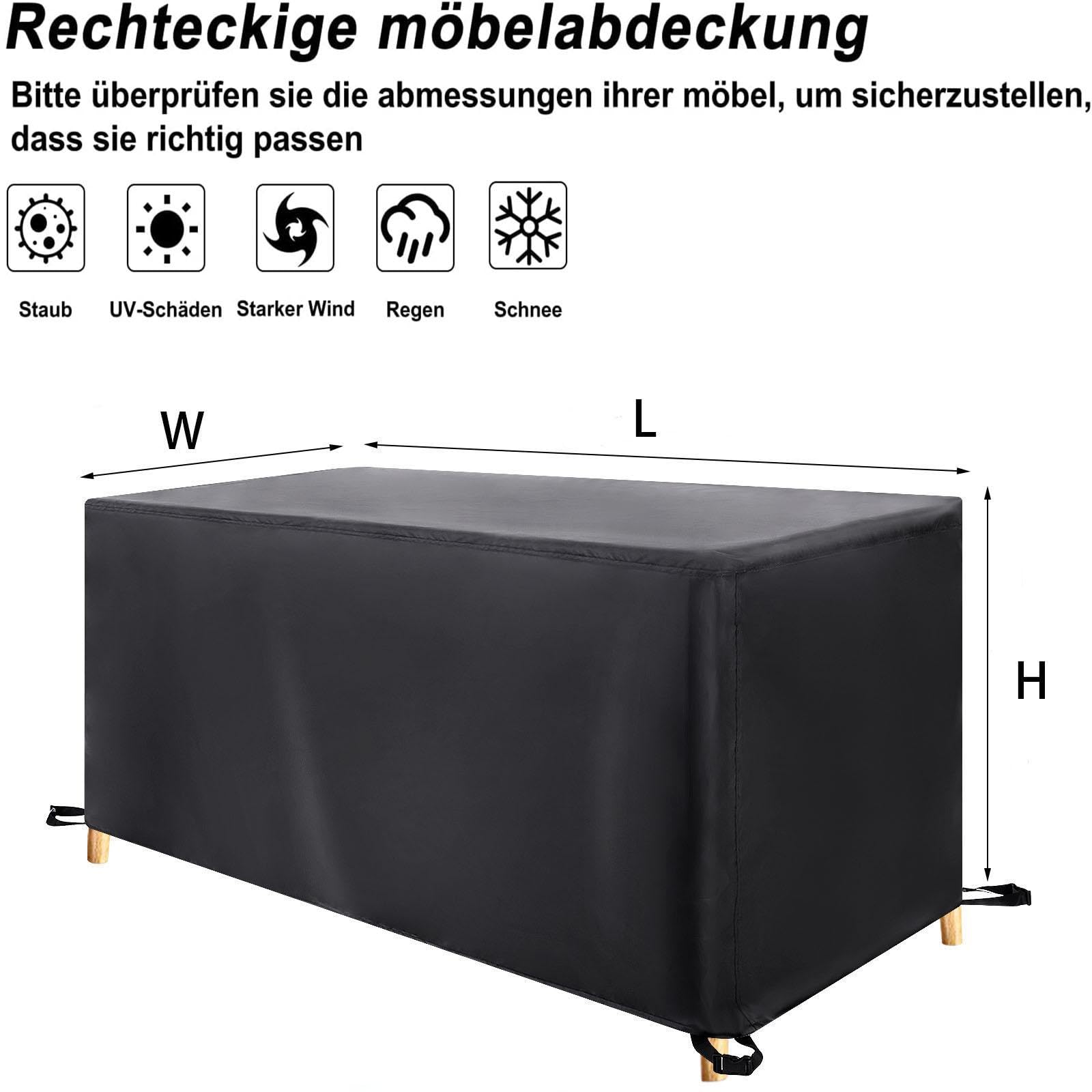 Wasserdichte Gartenmöbel Abdeckung 350x110x100cm - 420D Oxford Stoff