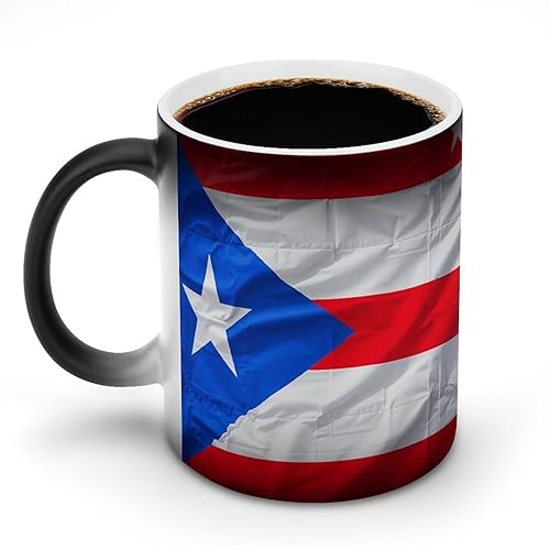 Heat Changing Coffee Mug Puerto Rico Flag Color Changing Mug