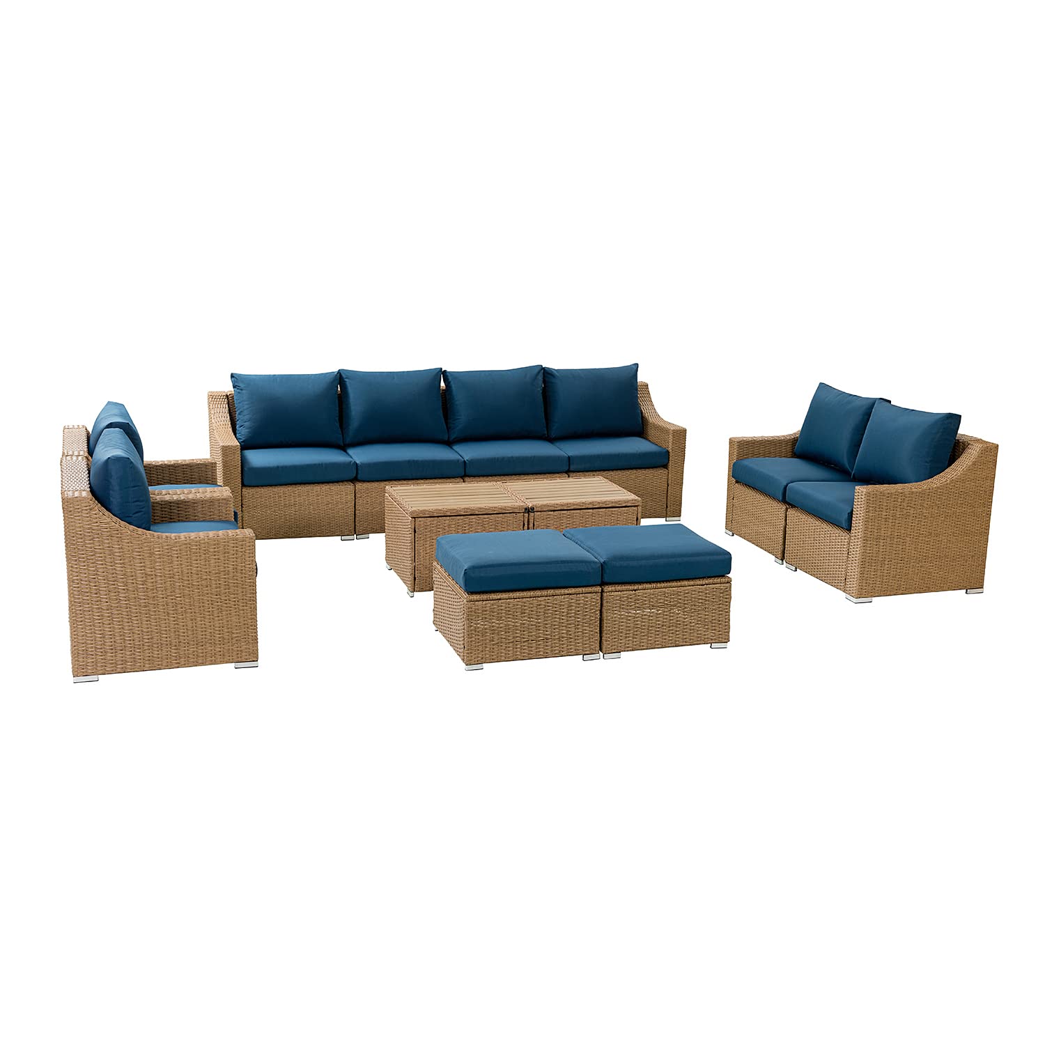 Rudna Rattan 10 - Person Seating Group with Cushions