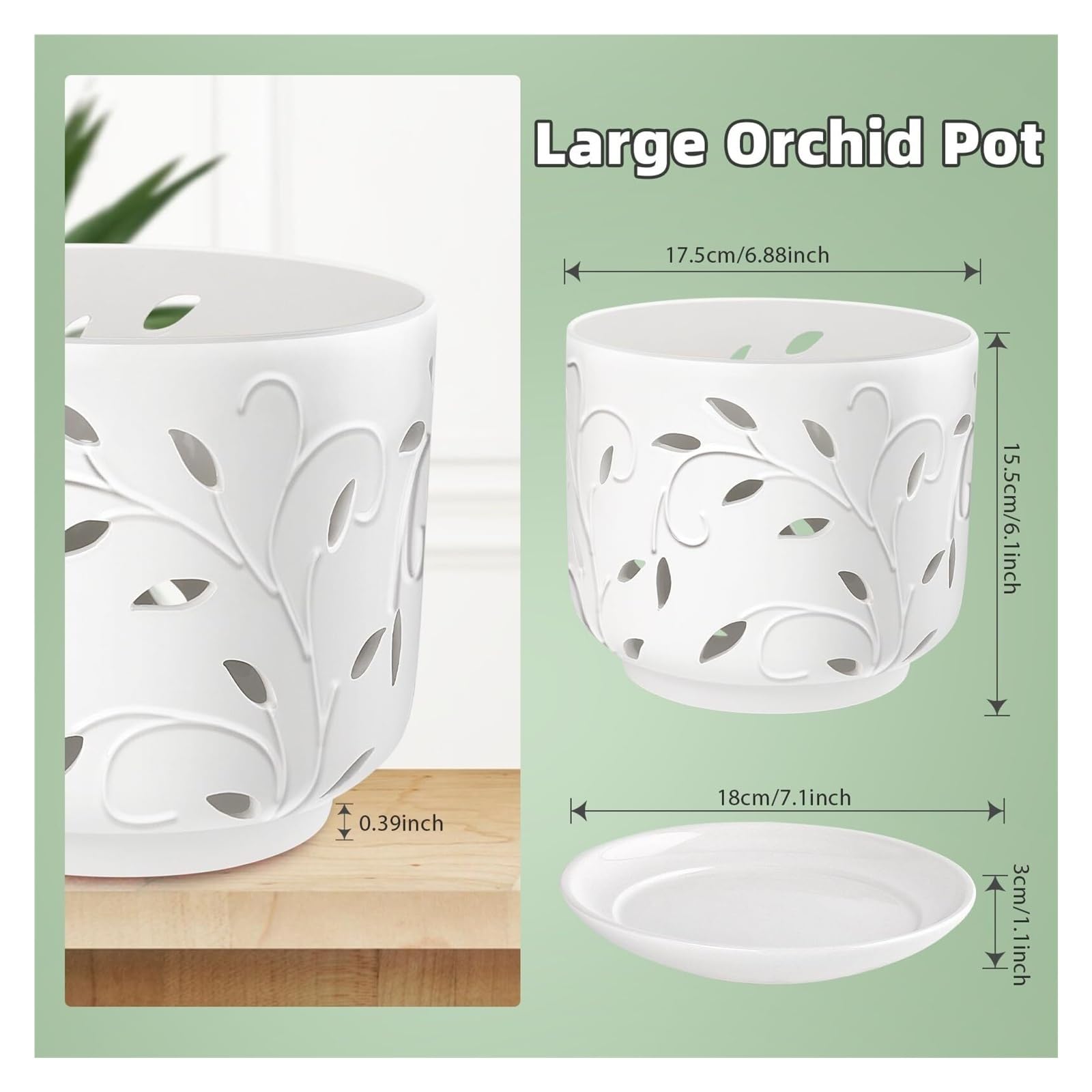 Doniczki do roślin 1 cal storczyków z otworami i spodkami dla zdrowia korzeni, ceramiczne dekoracje wiosenne