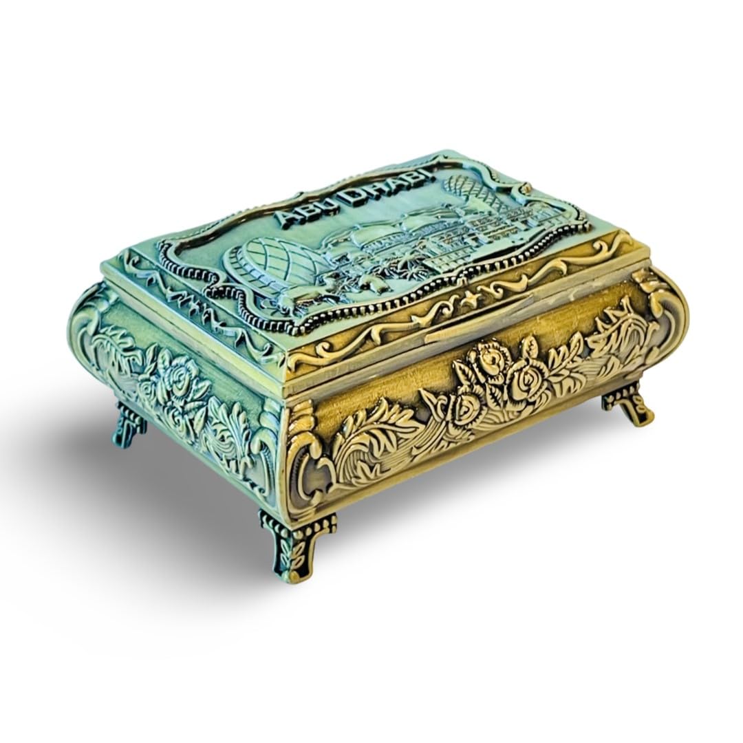 Souvenir Antique Jewelry Box | Organizer for Womens, Girls, Best Gift | Carved Design, Trinket For Necklace, Bracelet, Earrings, Rings, Home Decorative Multipurpose Gift by LUKADAH