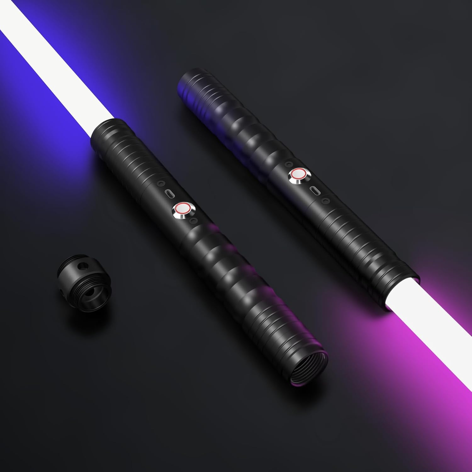 jvmusaber Dueling Lightsaber for Kids Adults, Light Sword Toy with 20 RGB Colors 4 FX Sounds, USB Rechargeable Metal Hilt