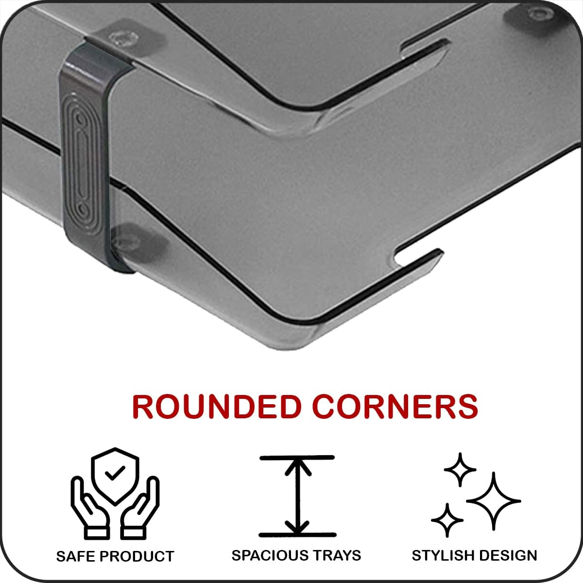 Acrimet Traditional 4 Tier Letter Tray, Front Load Design, A4 Letter Size, Desktop Organizer (Plastic) (Clear Gray Color)